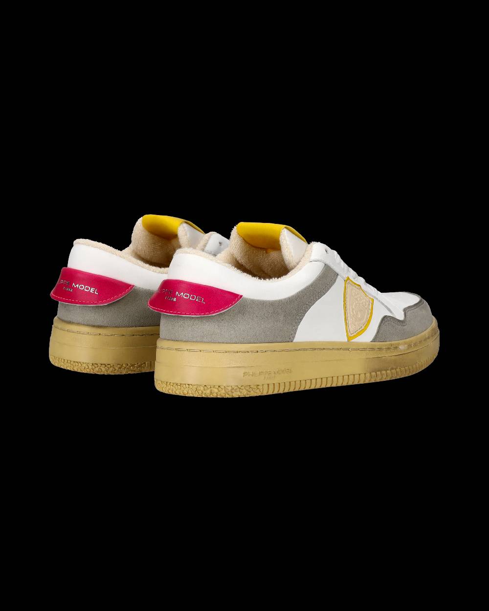 Philippe Model Sneakers Lyon Tennis Donna, Bianco Fucsia Giallo Black Friday