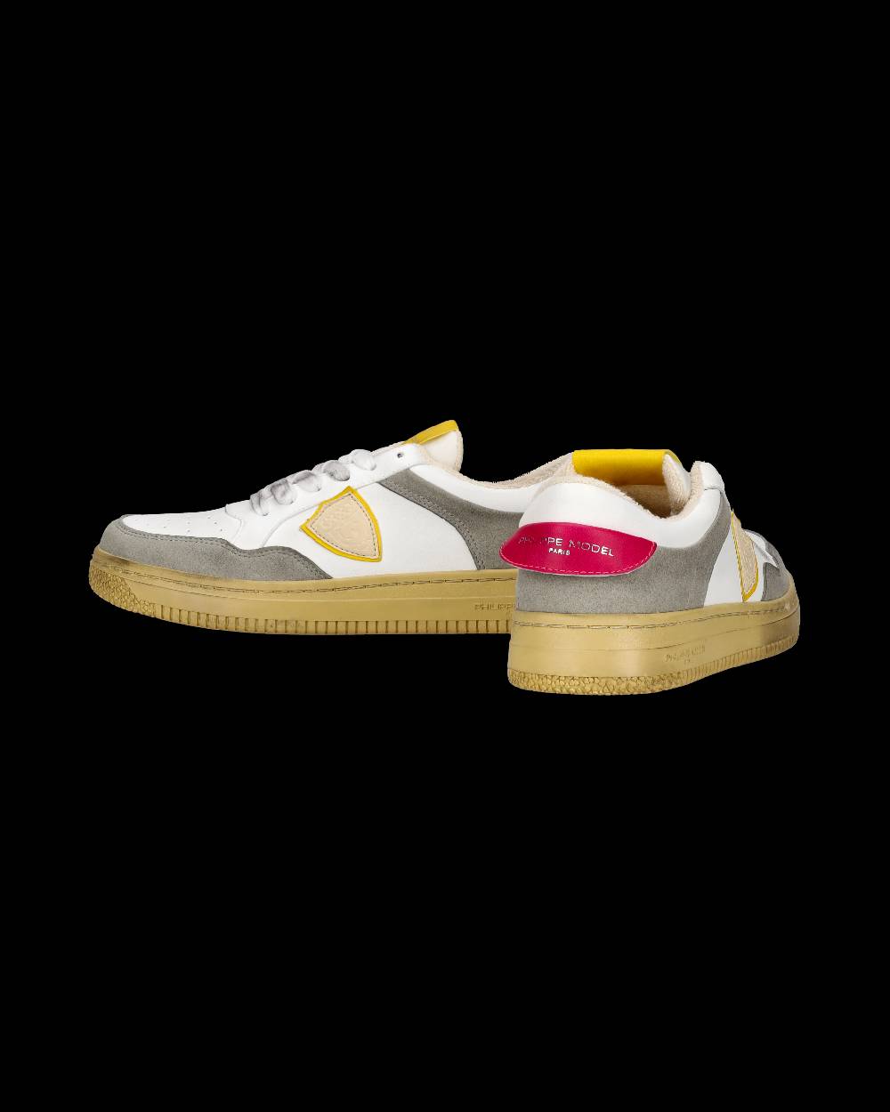 Philippe Model Sneakers Lyon Tennis Donna, Bianco Fucsia Giallo Black Friday