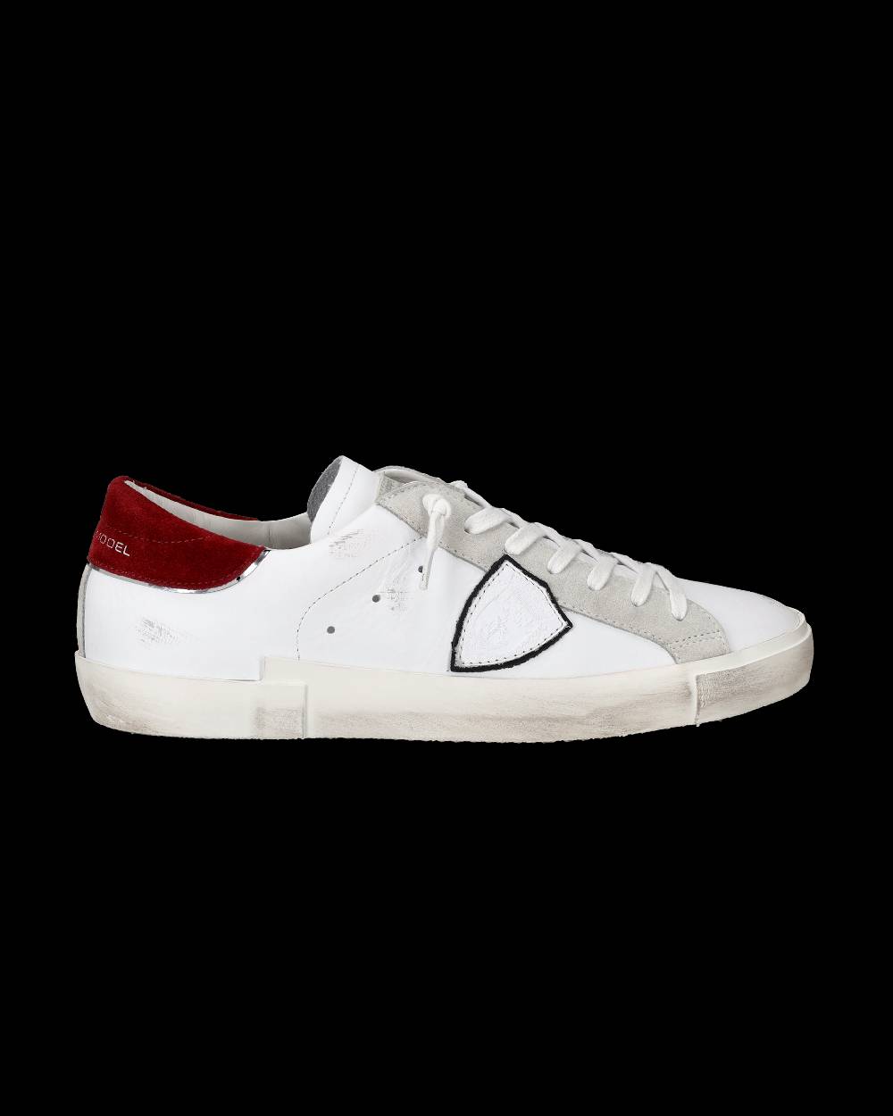 Philippe Model Sneakers Prsx da Uomo Bianche e Bordeaux in Pelle Scamosciata Offerta Pasqua