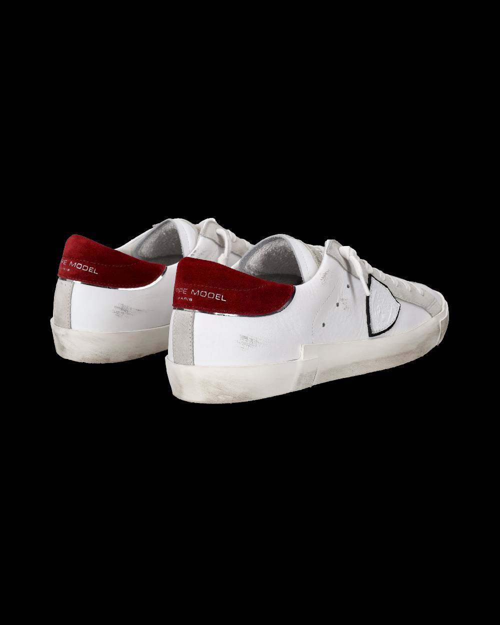 Philippe Model Sneakers Prsx da Uomo Bianche e Bordeaux in Pelle Scamosciata Offerta Pasqua