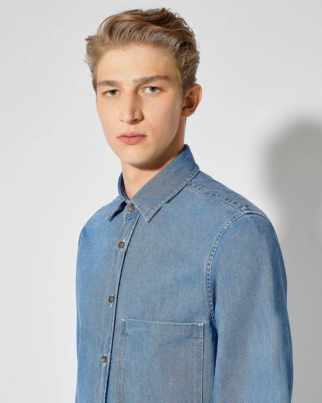 Philippe Model Denim Overshirt David da Uomo Azzurra in Denim Offerta settimanale