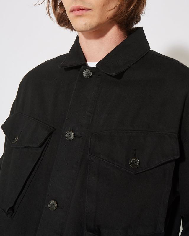 Philippe Model Giacca GERARD da Uomo Nera in Bull Denim Rilascio limitato