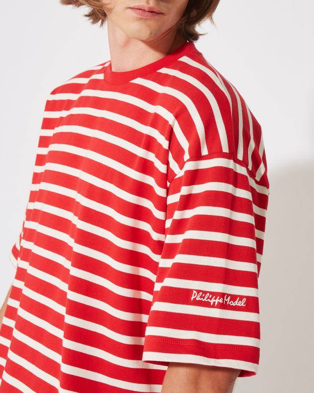 Philippe Model T-Shirt Maurice da Uomo Rossa in Cotone ACQUISTA ORA