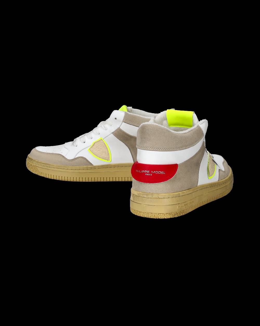 Philippe Model Sneakers Lyon da Uomo Bianche e Gialle in Pelle Riciclata Ultimo giorno