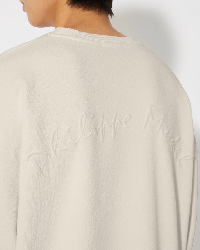 Philippe Model Felpa girocollo BASTIEN da Uomo Ecru in Pelle Offerta speciale della fabbrica