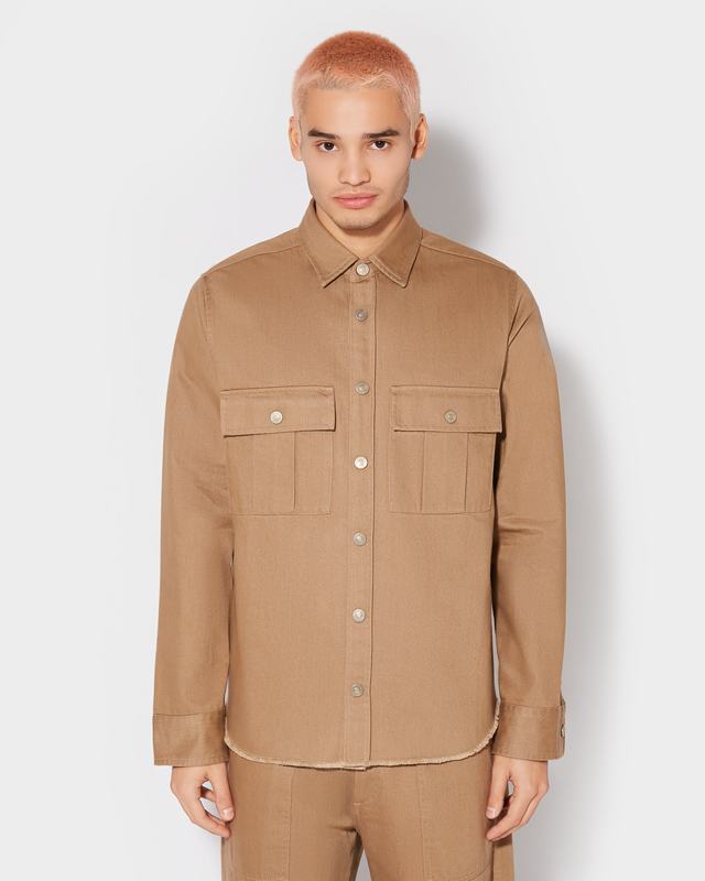 Philippe Model Camicia militare Dereck da Uomo Marrone in Cotone Discount Store per i nuovi prodotti