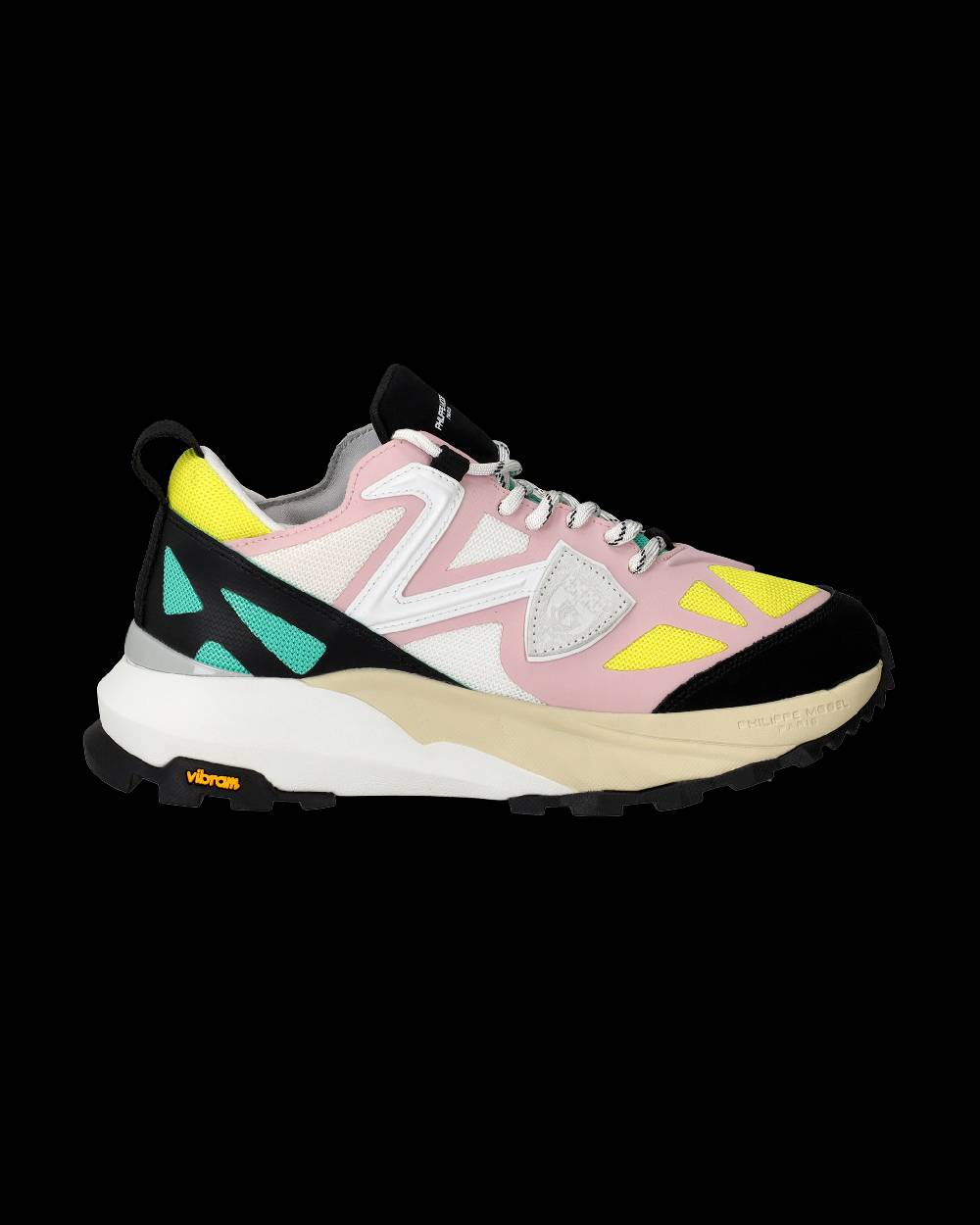 Philippe Model Sneakers Rocx da Donna Rosa e Gialle in Tessuto Tecnico Spedizione Gratuita