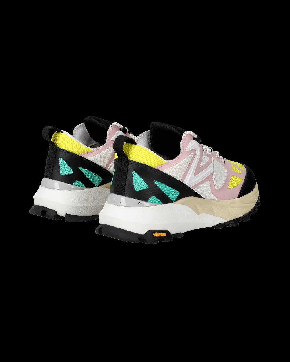 Philippe Model Sneakers Rocx da Donna Rosa e Gialle in Tessuto Tecnico Spedizione Gratuita