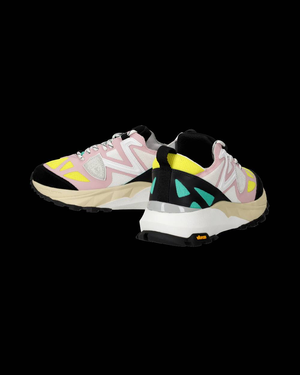 Philippe Model Sneakers Rocx da Donna Rosa e Gialle in Tessuto Tecnico Spedizione Gratuita