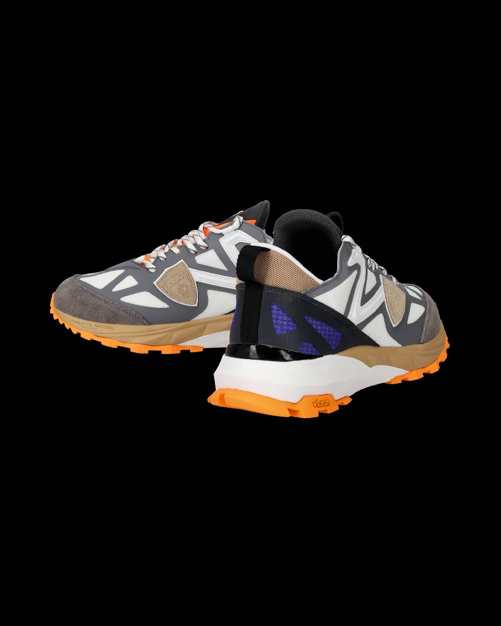 Philippe Model Sneakers Rocx da Uomo Grigie e Arancioni in Tessuto Tecnico Pezzi Unici