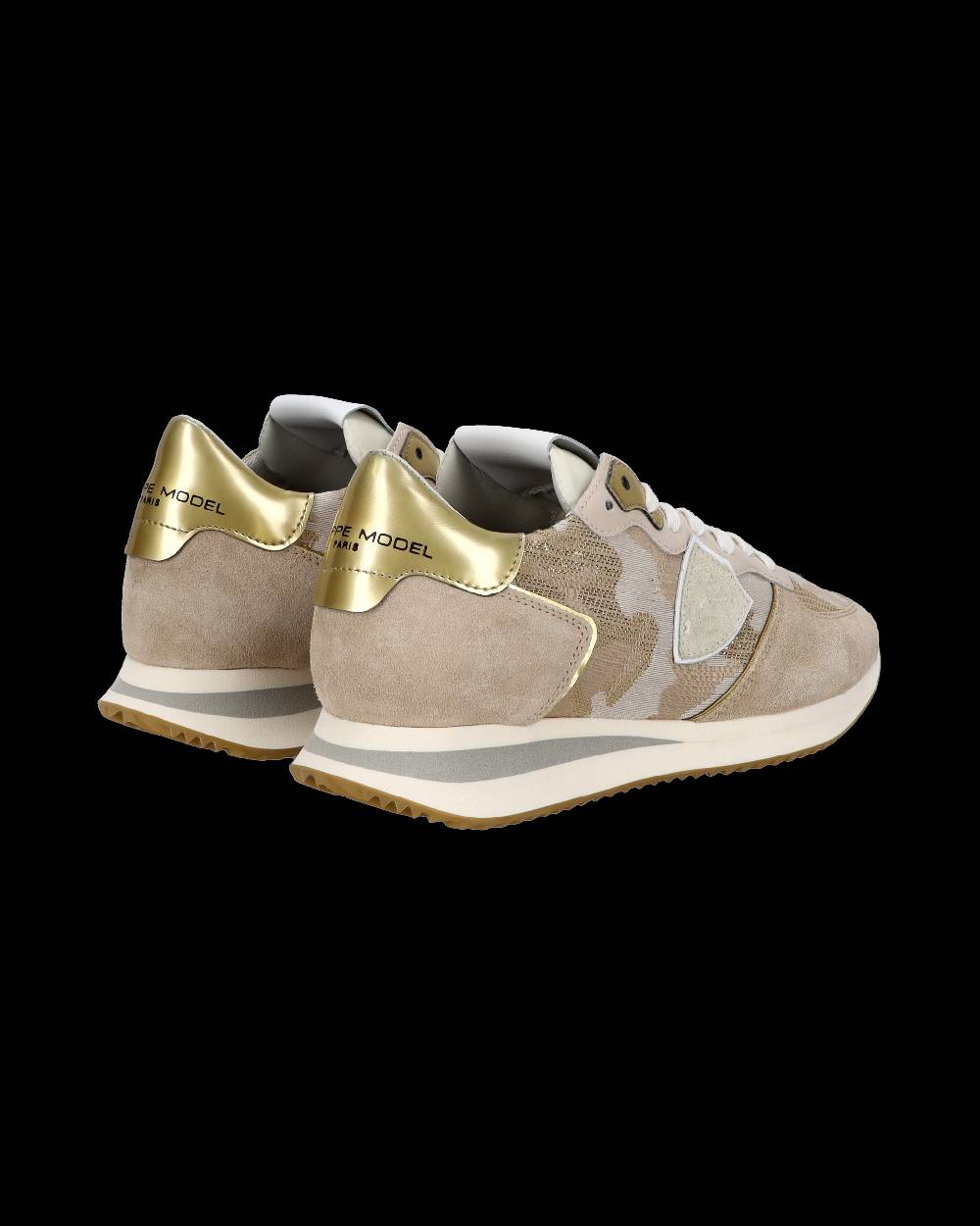 Philippe Model Sneaker casual Trpx da donna in pelle e nylon - Dorato e sabbia Fino Al -60%
