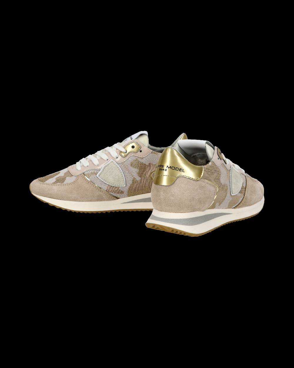 Philippe Model Sneaker casual Trpx da donna in pelle e nylon - Dorato e sabbia Fino Al -60%