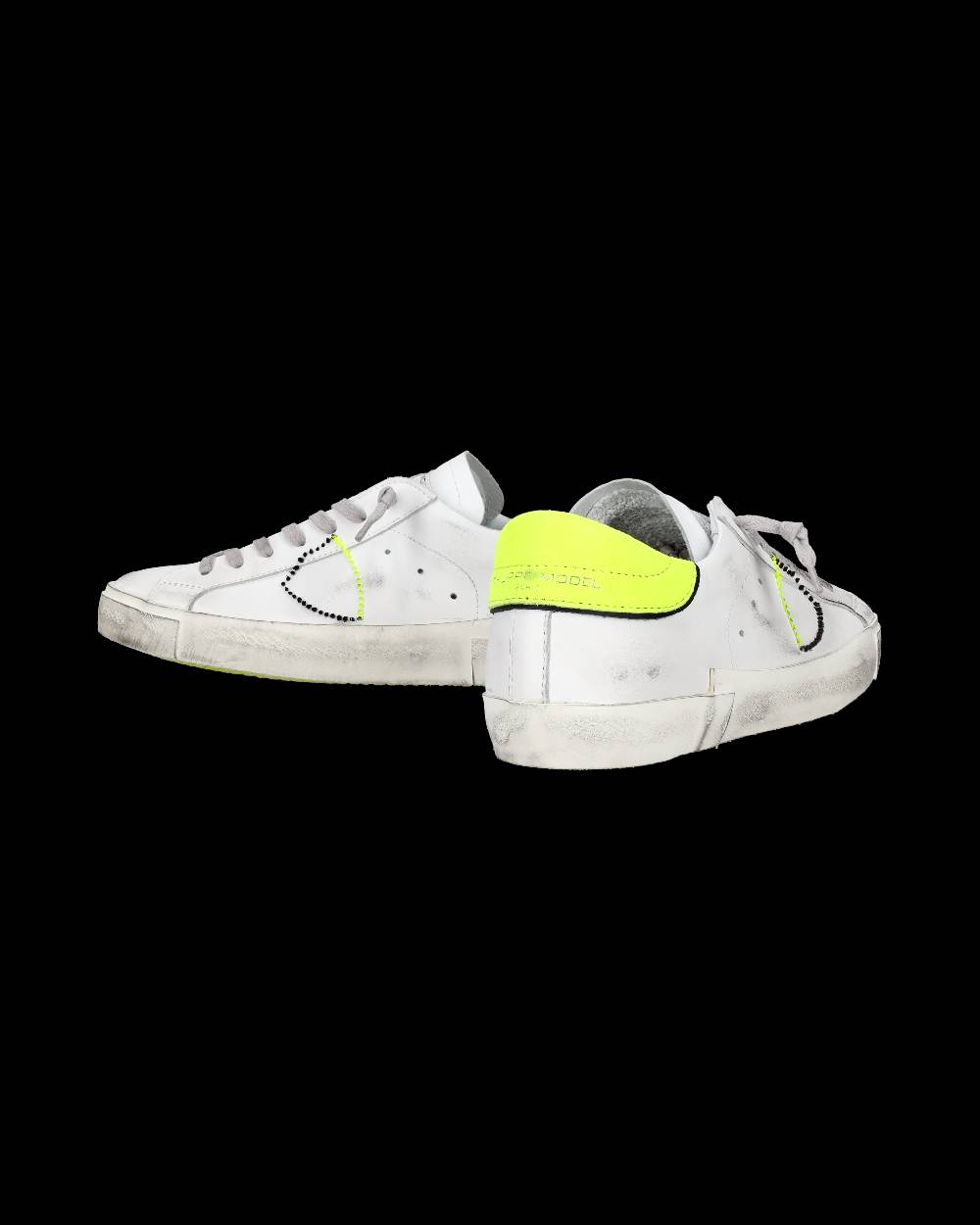 Philippe Model Sneaker basse Prsx uomo - bianco, nero e giallo fluo Prezzo Ridotto