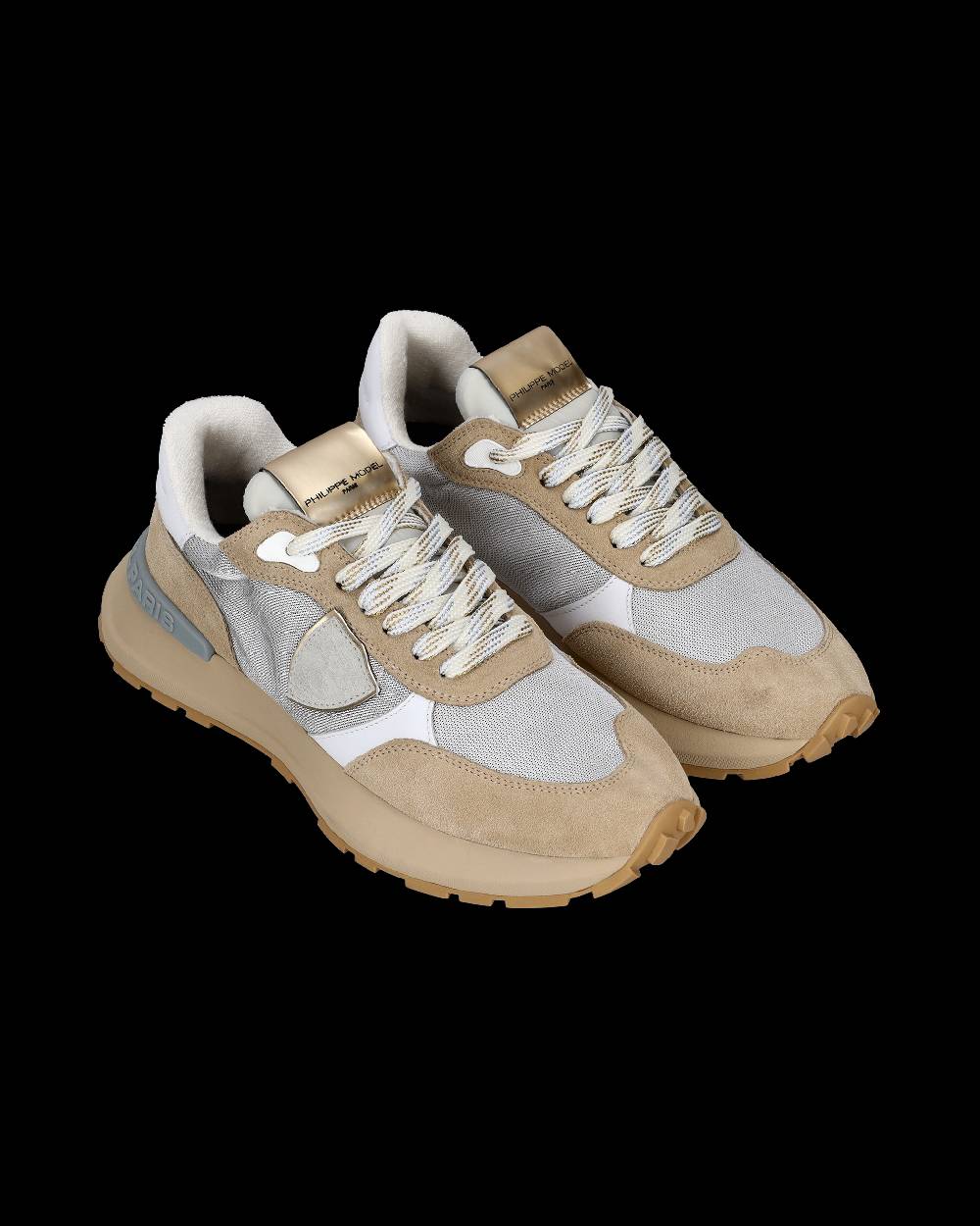 Philippe Model Sneaker bassa Antibes donna - argento e beige Sottocosto