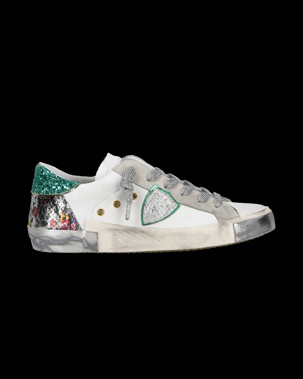 Philippe Model Sneaker casual Prsx da donna in pelle - Bianco e verde Novità