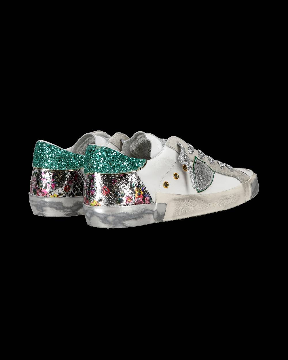 Philippe Model Sneaker casual Prsx da donna in pelle - Bianco e verde Novità