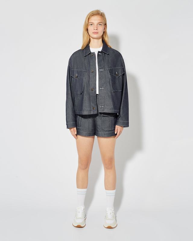Philippe Model Jeans Bermuda Virginie da Donna Blu in Denim Saldi