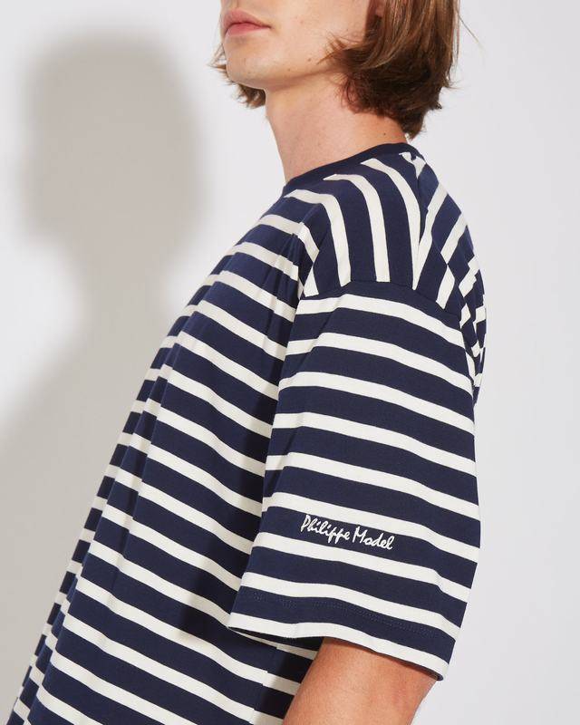 Philippe Model T-Shirt Maurice da Uomo Blu in Cotone Vendita Economica