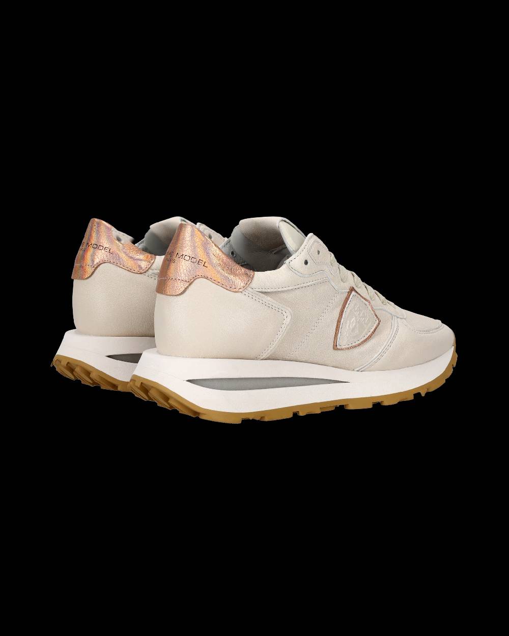 Philippe Model Sneaker basse Tropez Haute donna - beige e rosa Nuova
