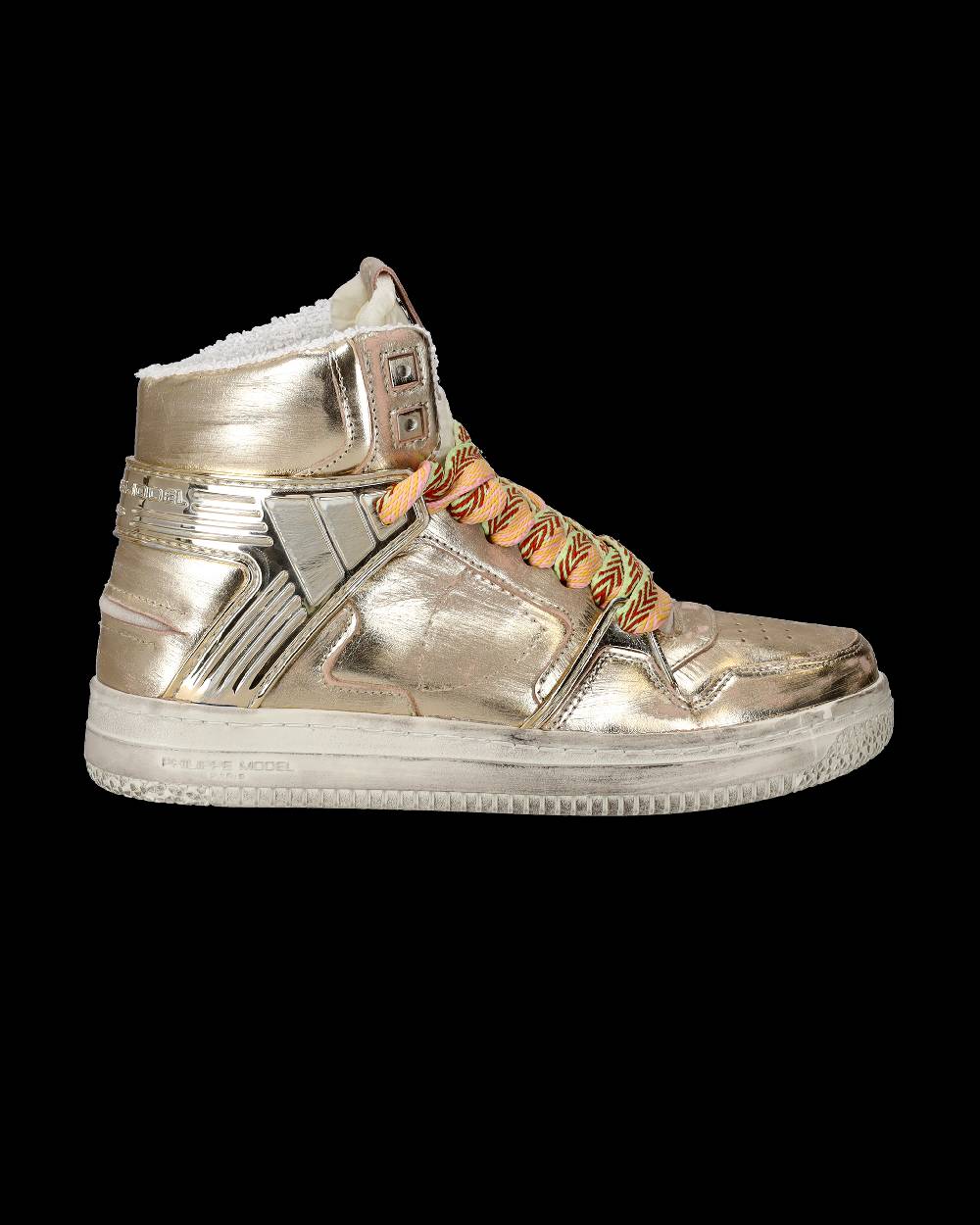 Philippe Model Sneakers Alte La Grande da Donna Platinium in Pelle Metal Grande vendita