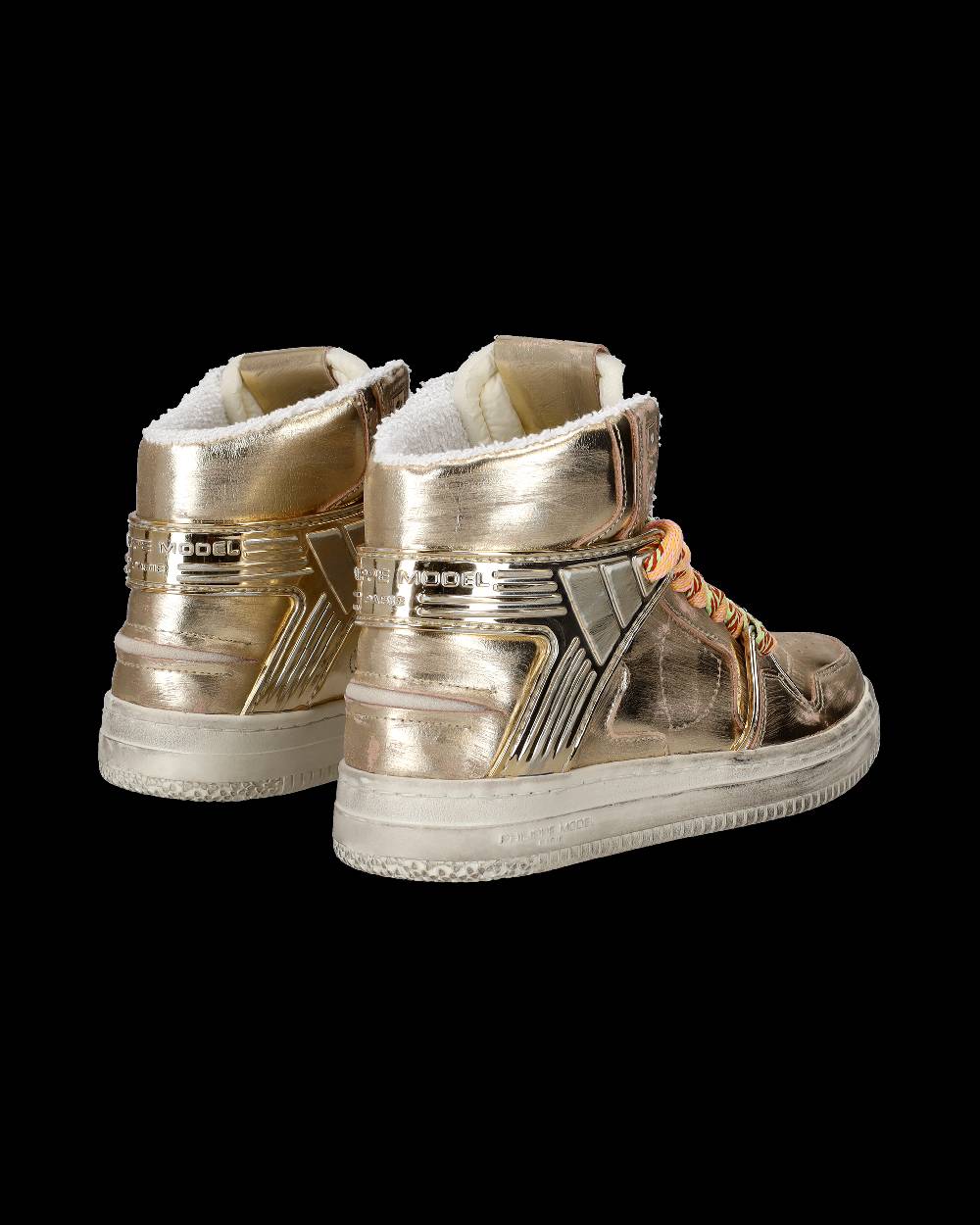 Philippe Model Sneakers Alte La Grande da Donna Platinium in Pelle Metal Grande vendita