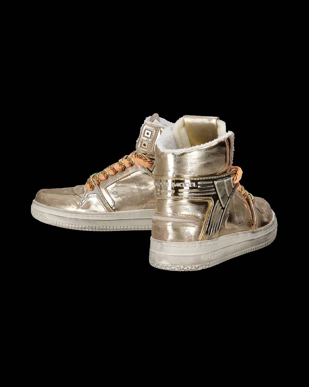 Philippe Model Sneakers Alte La Grande da Donna Platinium in Pelle Metal Grande vendita