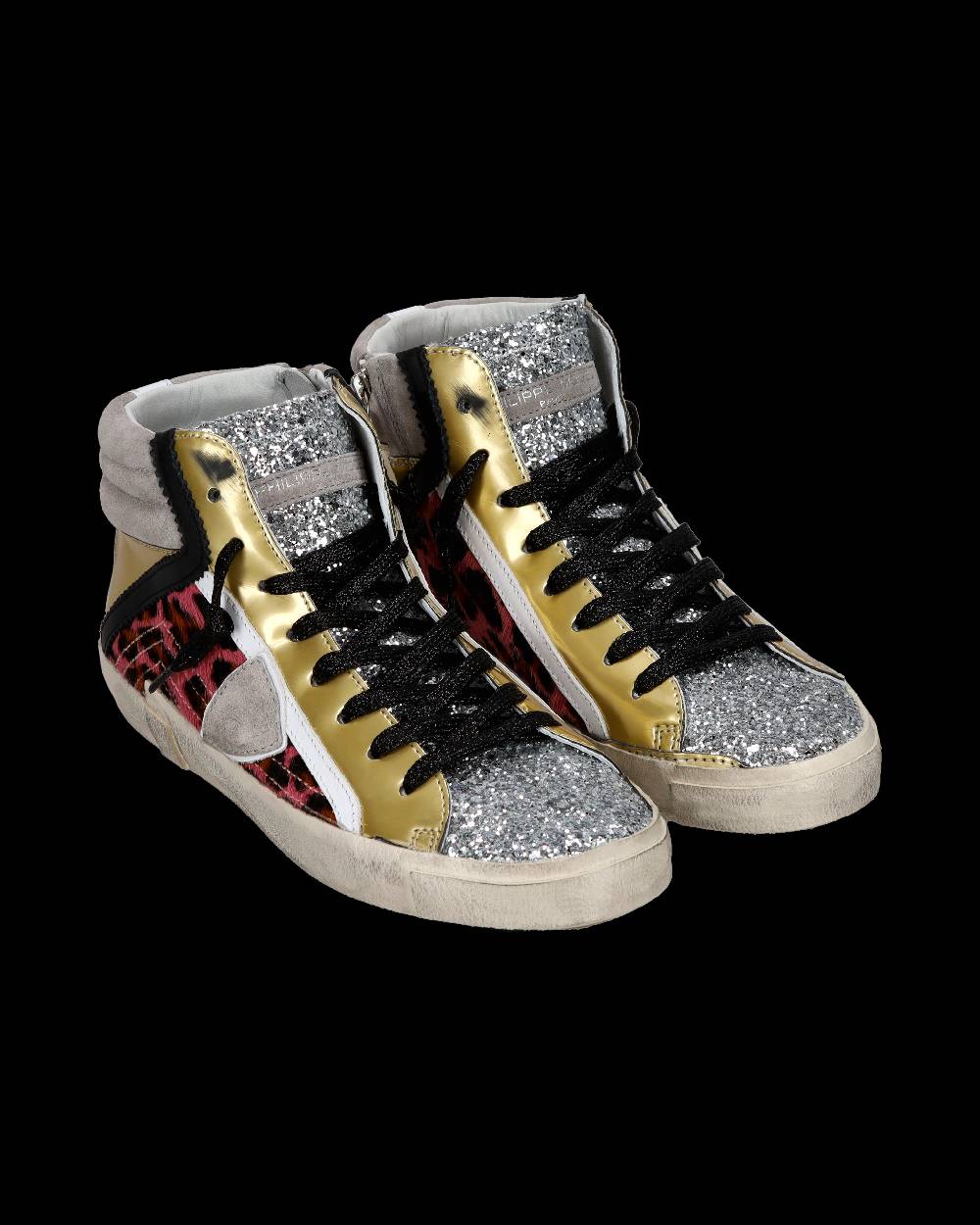 Philippe Model Sneaker casual Prsx da donna in nylon e pelle - Nero e argento Sconti VIP