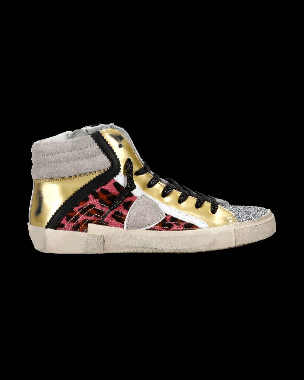 Philippe Model Sneaker casual Prsx da donna in nylon e pelle - Nero e argento Sconti VIP