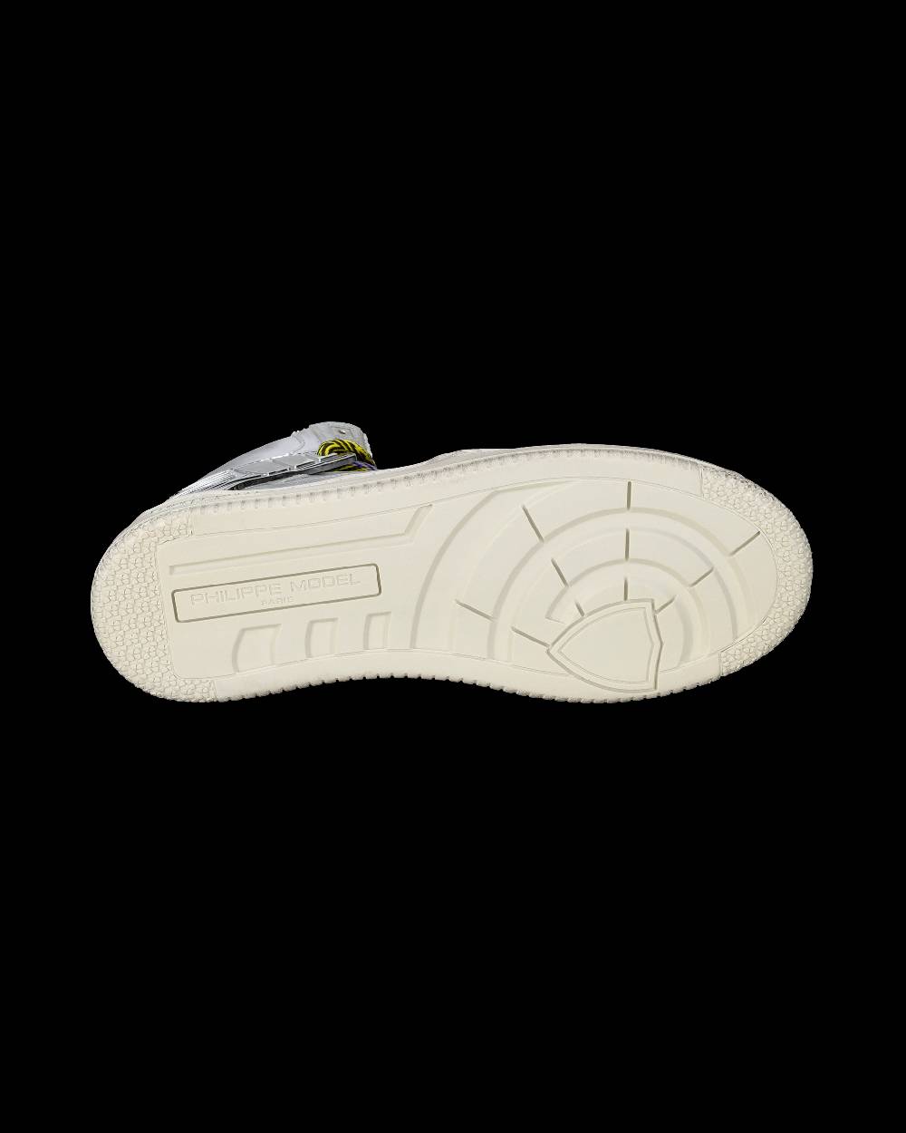 Philippe Model Sneakers Alte La Grande da Uomo Argento in Pelle Metal Solo un giorno rimasto