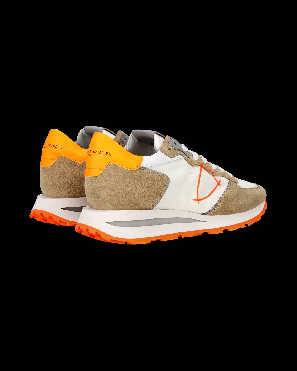 Philippe Model Sneaker basse Tropez Haute uomo - bianco e arancio Black Friday Prezzi