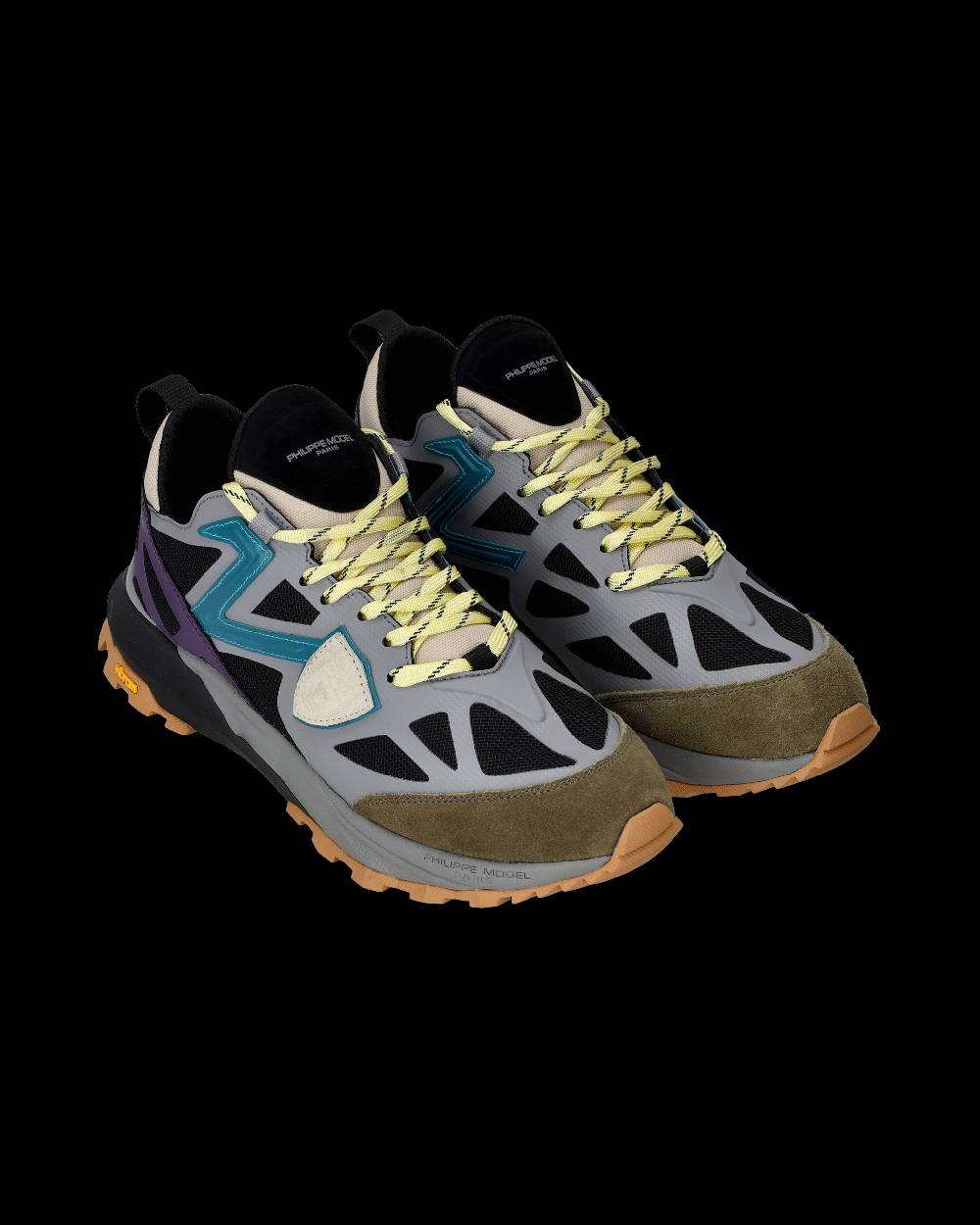 Philippe Model Sneaker basse Rocx uomo - grigio e petrolio Spedizione Gratuita