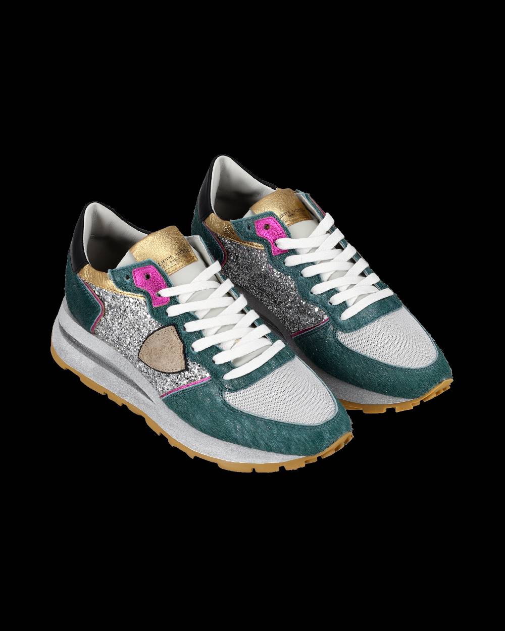 Philippe Model Sneaker basse Tropez Haute donna - verde e argento Shopping Online