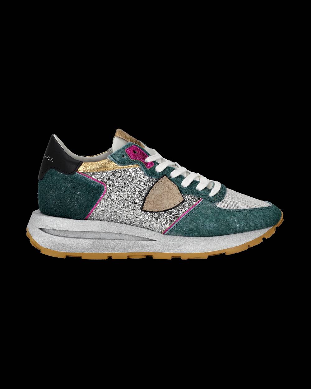 Philippe Model Sneaker basse Tropez Haute donna - verde e argento Shopping Online