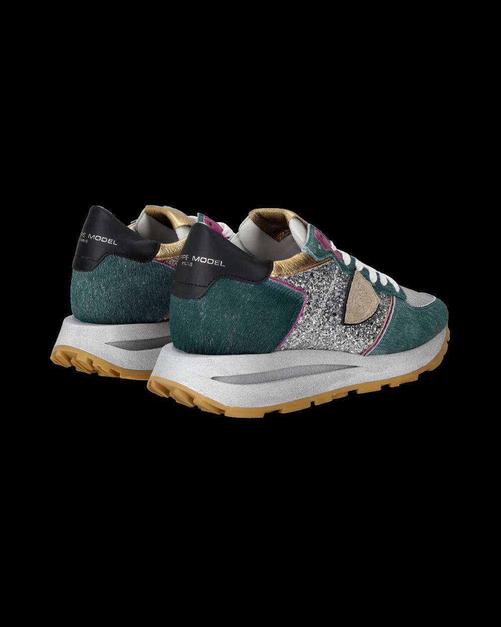 Philippe Model Sneaker basse Tropez Haute donna - verde e argento Shopping Online