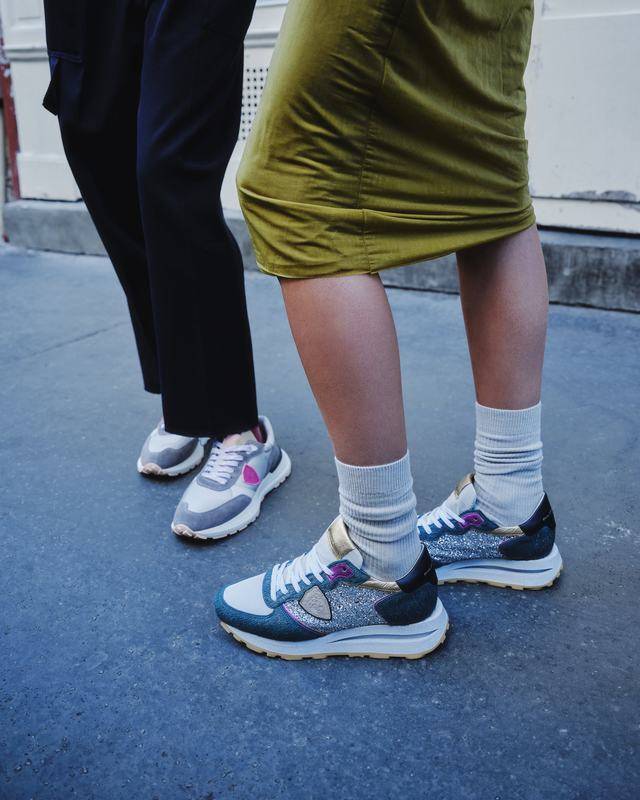 Philippe Model Sneaker basse Tropez Haute donna - verde e argento Shopping Online