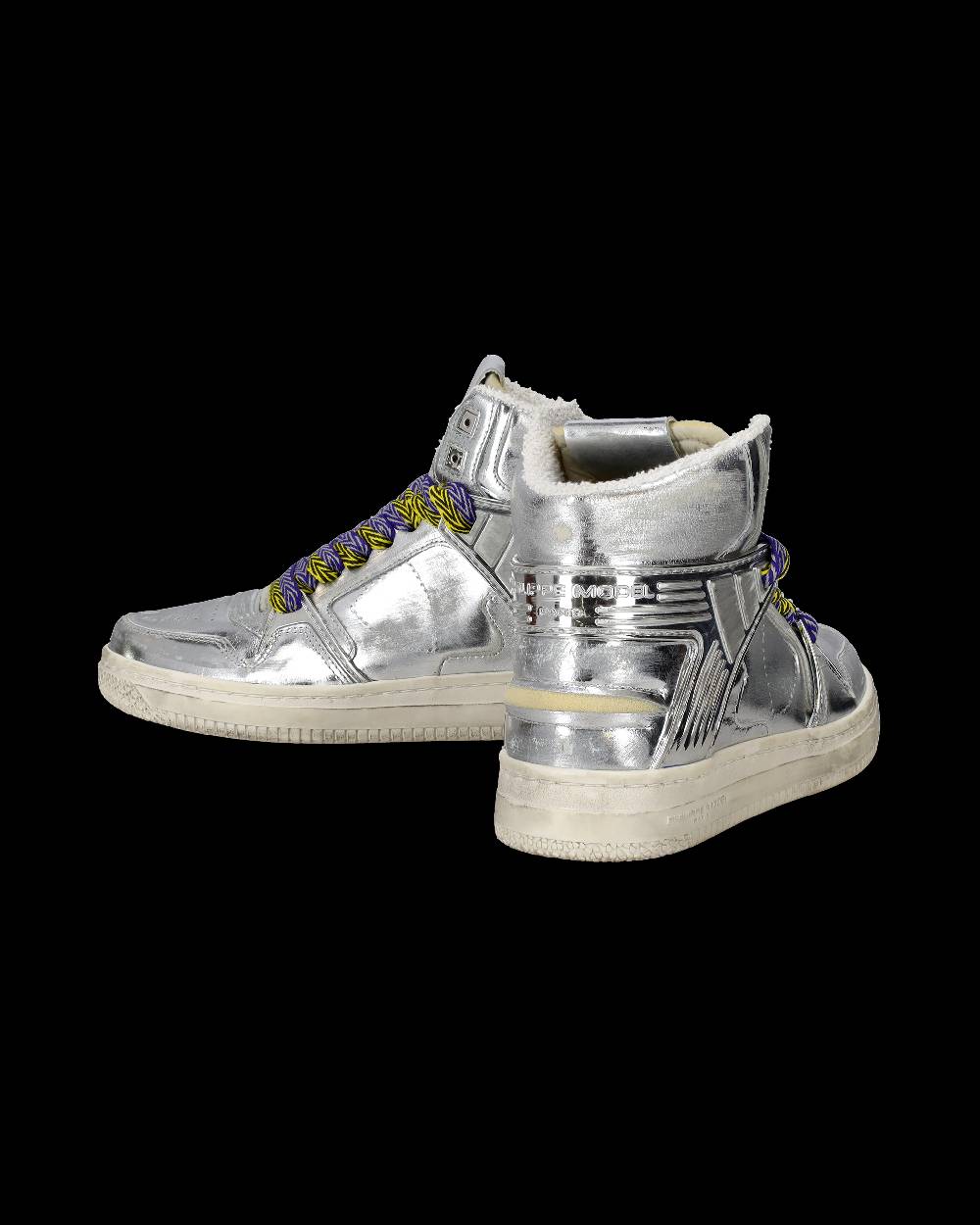 Philippe Model Sneakers Alte La Grande da Donna Argento in Pelle Metal Online