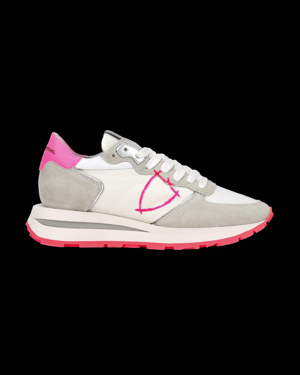 Philippe Model Sneaker basse Tropez Haute donna - bianco, grigio e fucsia Vendite Flash