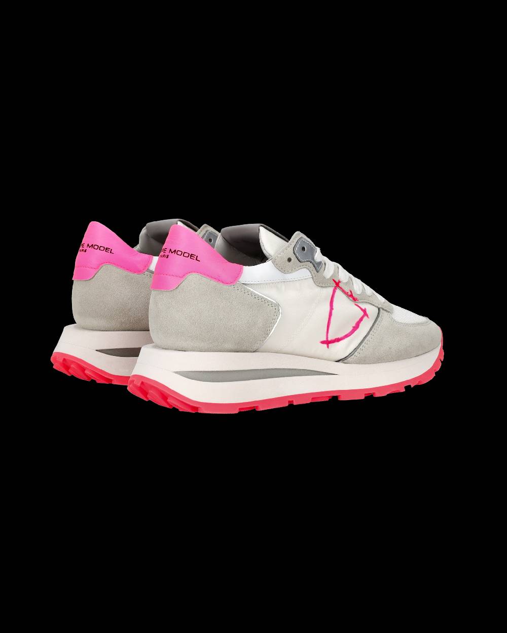 Philippe Model Sneaker basse Tropez Haute donna - bianco, grigio e fucsia Vendite Flash