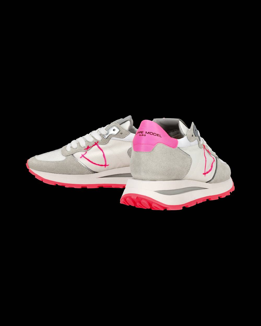 Philippe Model Sneaker basse Tropez Haute donna - bianco, grigio e fucsia Vendite Flash