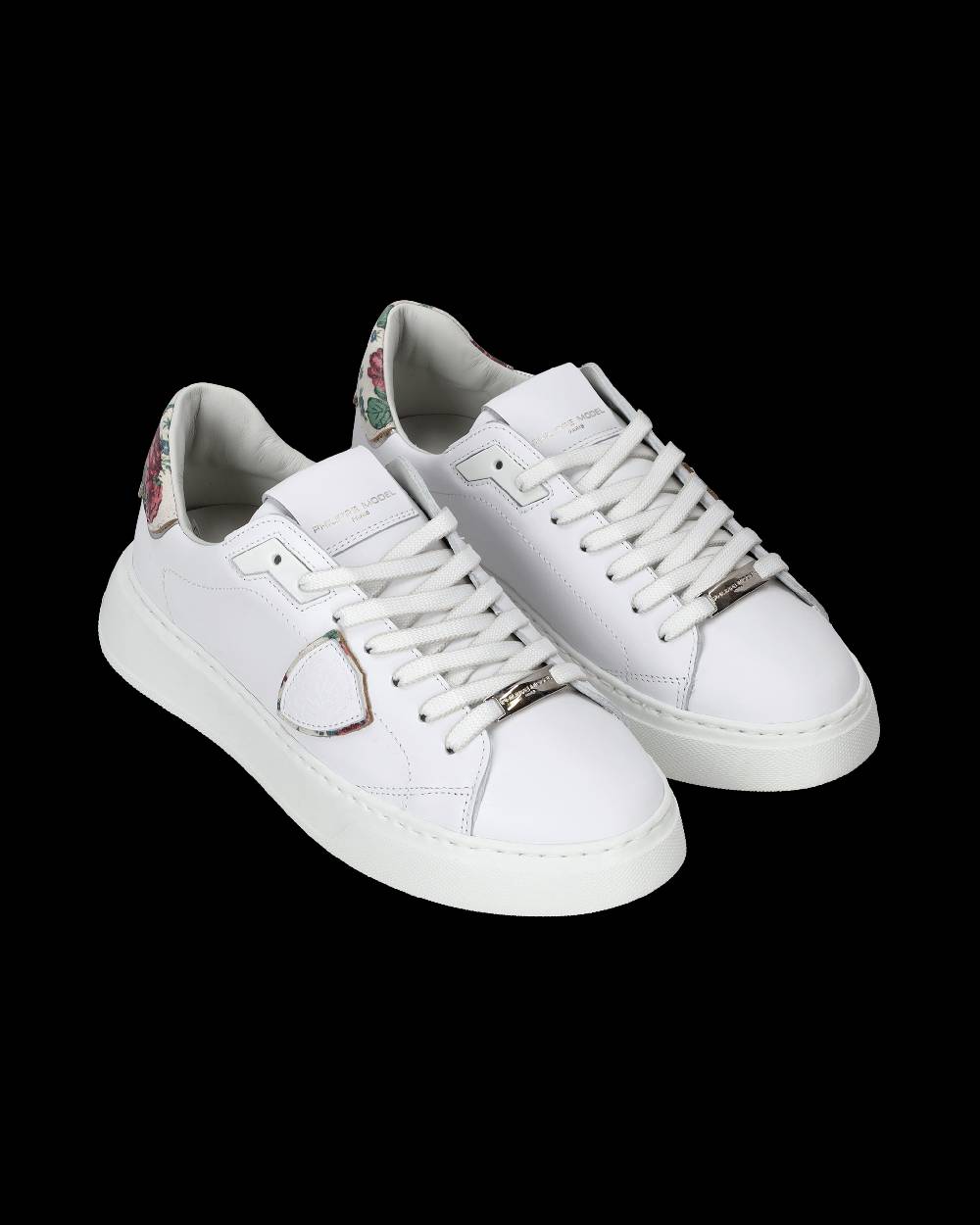 Philippe Model Sneakers Temple da Donna Bianche e Rosa in Pelle