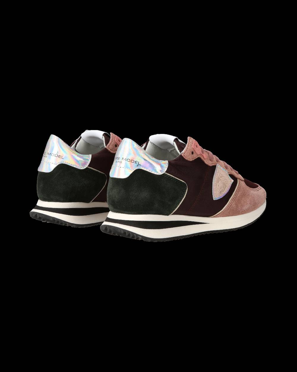 Philippe Model Sneaker casual Trpx da donna in nylon e pelle - Bordeaux e rosa Online Outlet