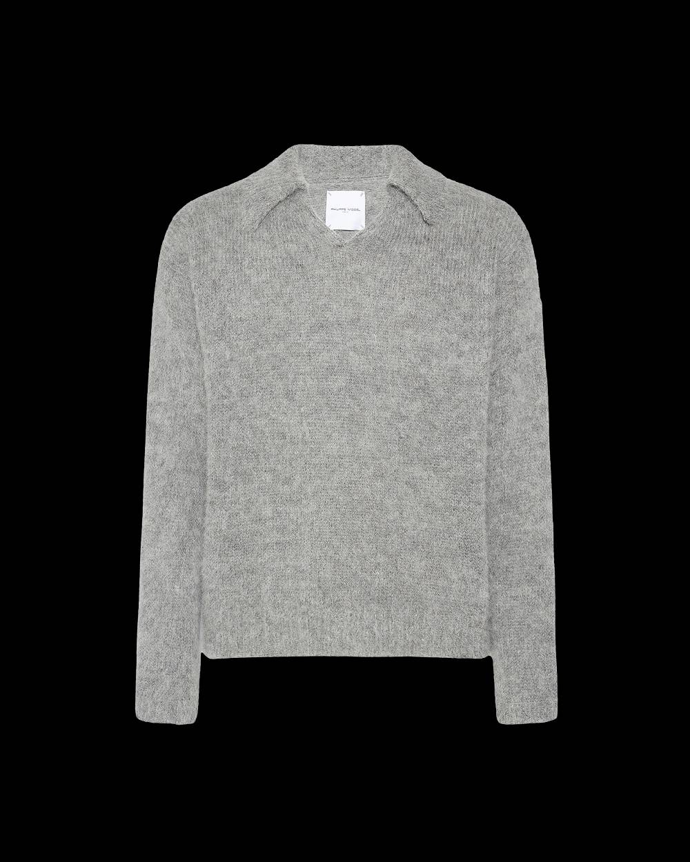 Philippe Model Maglione Polo Roger da Uomo Grigio chiaro in Lana Mohair Grandi sconti