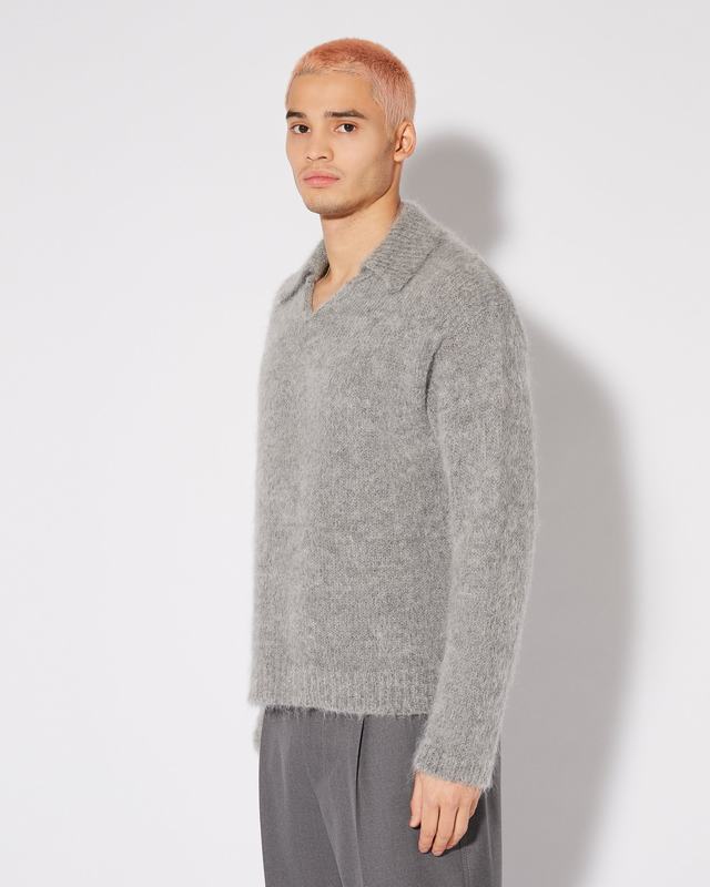 Philippe Model Maglione Polo Roger da Uomo Grigio chiaro in Lana Mohair Grandi sconti