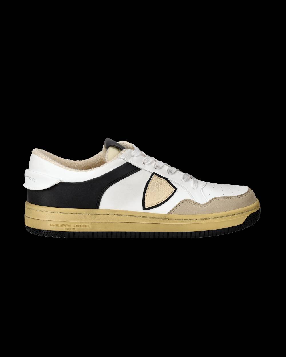 Philippe Model Sneakers Lyon da Uomo Bianche e Nere in Pelle Riciclata Sconti VIP