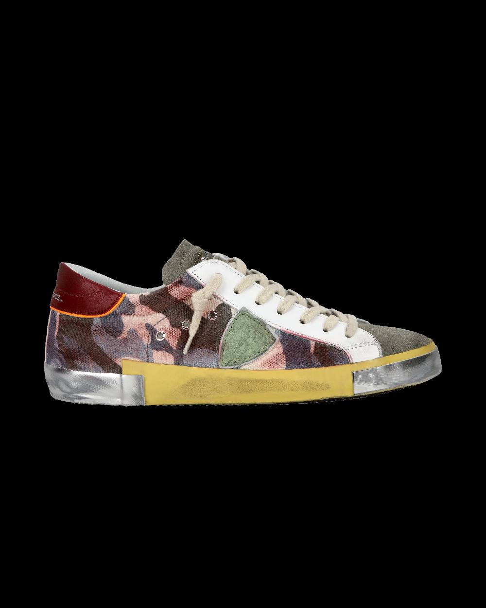 Philippe Model Sneaker casual Prsx da uomo in pelle stampata - Bordeaux e verde Super Saving Price