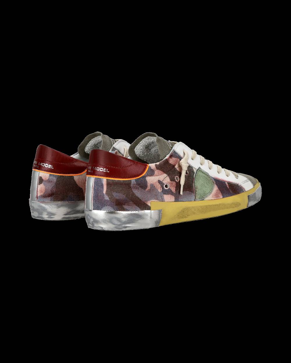 Philippe Model Sneaker casual Prsx da uomo in pelle stampata - Bordeaux e verde Super Saving Price
