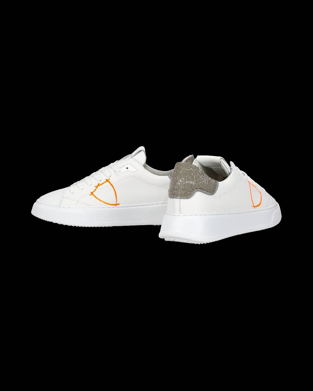 Philippe Model Sneaker casual Temple da uomo in pelle - Arancione e bianco Sconti questo mese