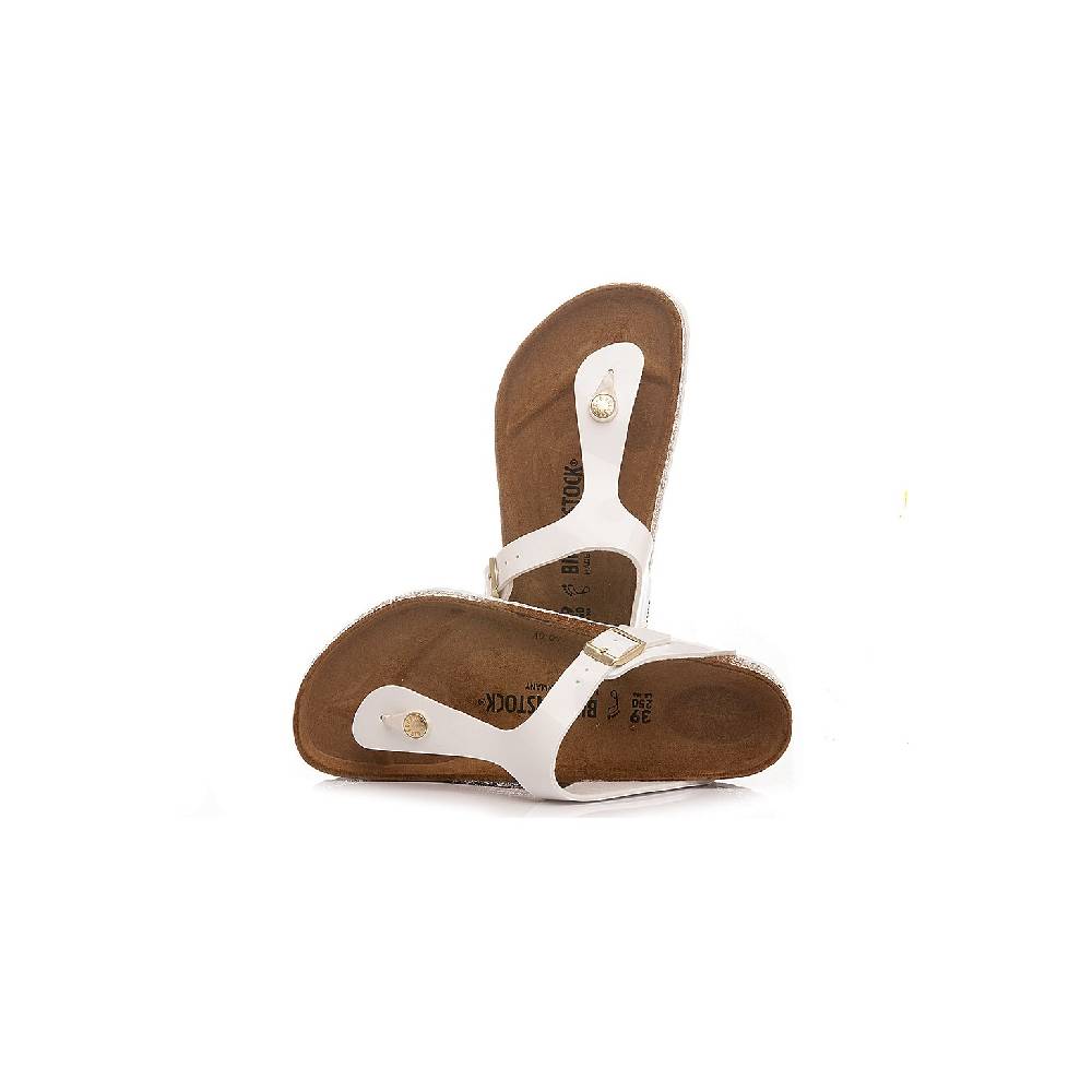 Birkenstock Ciabatte Donna Gizeh BS Patent White 1005299 Nuovo