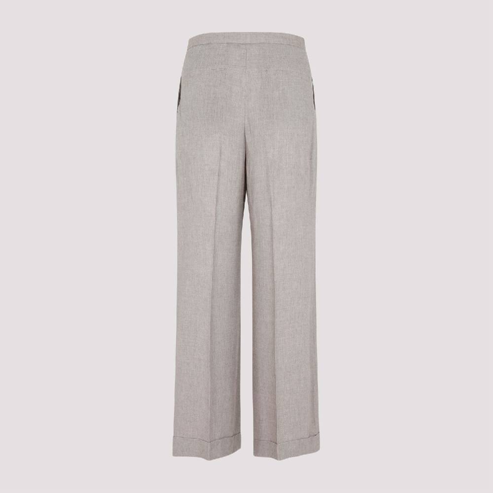 TOTEME  Pantaloni Larghi Marrone Chiaro TOTEME - Viscosa & Cashmere Saldi