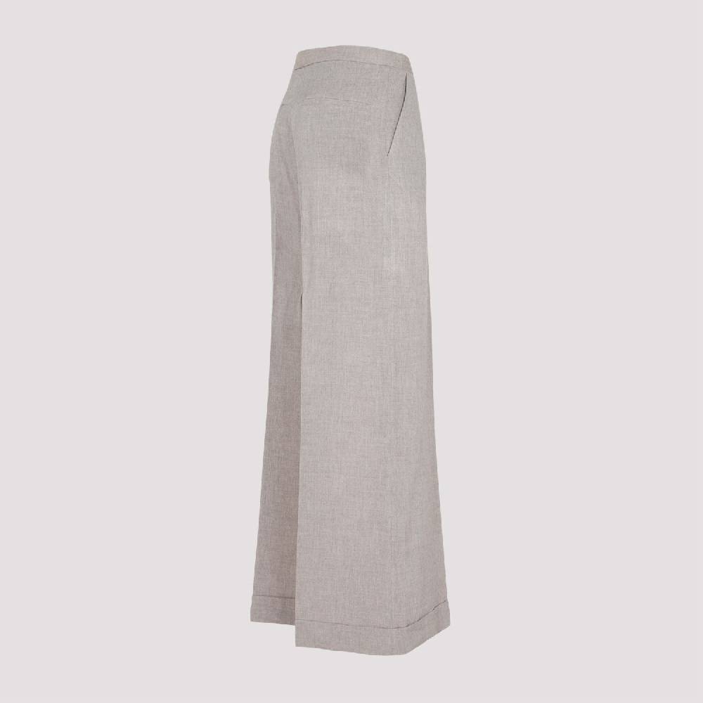 TOTEME  Pantaloni Larghi Marrone Chiaro TOTEME - Viscosa & Cashmere Saldi